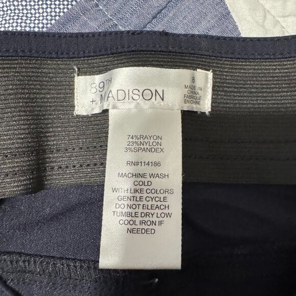 89th and Madison Navy Blue Dress Pants Size 8 - Picture 2 of 3